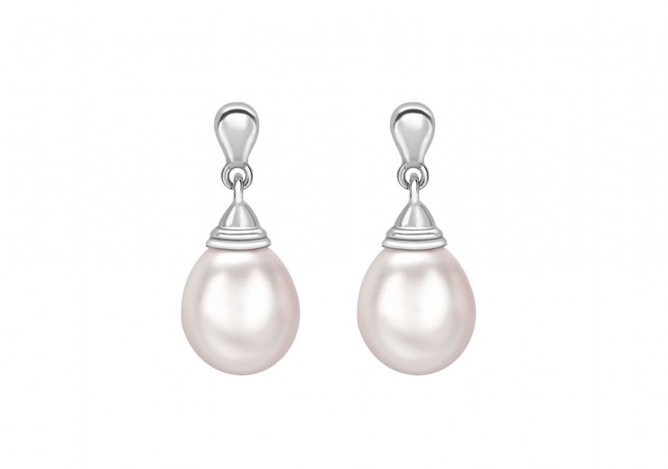 18ct White Gold Pearl Earrings 