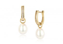 18ct Gold, Pearl & Diamond Earrings 