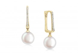 18ct Gold, Pearl & Diamond Earrings 