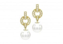 18ct Gold, Pearl & Diamond Earrings 