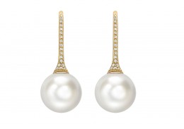 18ct Gold, Pearl & Diamond Earrings 