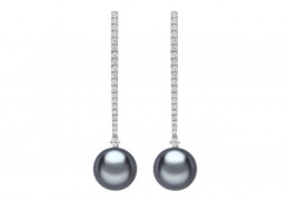 18ct White Gold Pearl & Diamond Earrings 