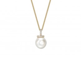 18ct Gold, Pearl & Diamond Necklace