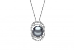 18ct White Gold Pearl & Diamond Necklace