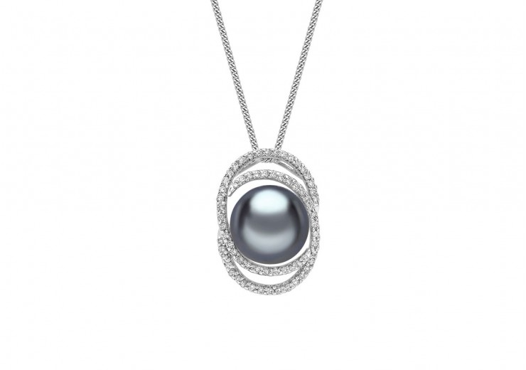 18ct White Gold Pearl & Diamond Necklace