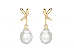 9ct Gold Pearl Drop Earrings 