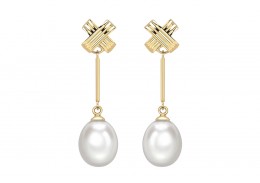 9ct Gold Pearl Drop Earrings 