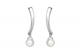 9ct White Gold Pearl Earrings 