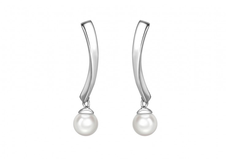 9ct White Gold Pearl Earrings 