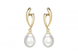 9ct Gold Pearl Drop Earrings 