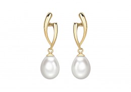 9ct Gold Pearl Drop Earrings 