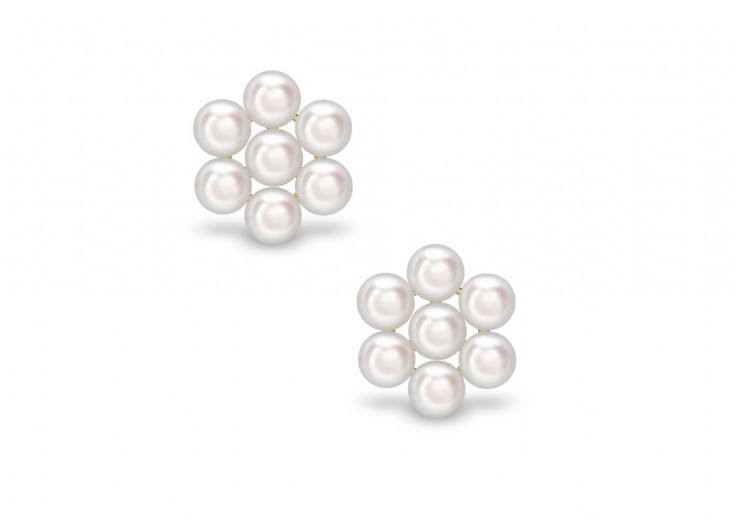 9ct Gold Pearl Cluster Earrings 