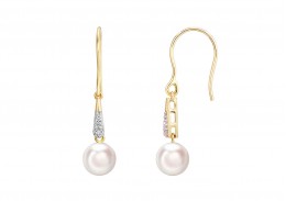 9ct Gold Pearl & Diamond Earrings 