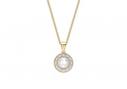 9ct Gold Pearl & Diamond Necklace 