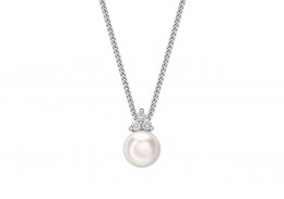 18ct White Gold Pearl & Diamond Necklace