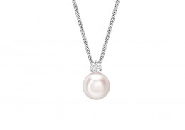 18ct White Gold Pearl & Diamond Necklace