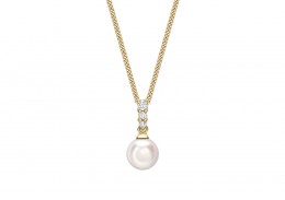 18ct Gold, Pearl & Diamond Necklace