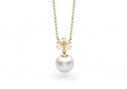 18ct Gold, Pearl & Diamond Necklace