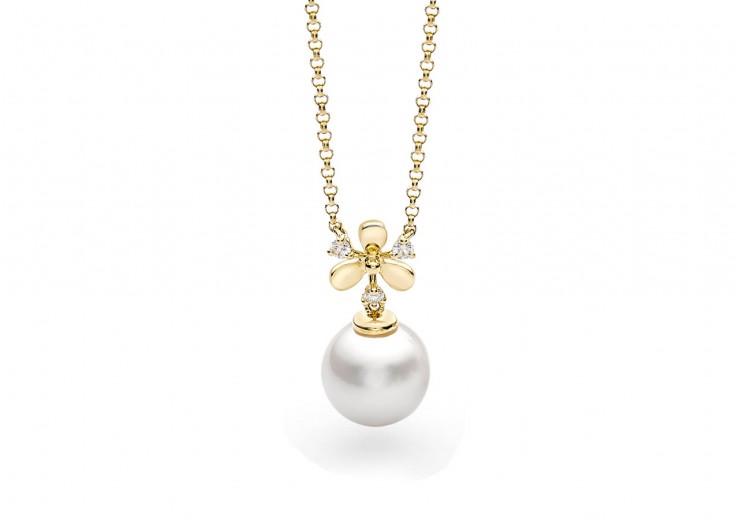 18ct Gold, Pearl & Diamond Necklace