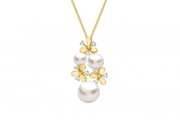 18ct Gold, Pearl & Diamond Necklace