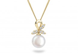 18ct Gold, Pearl & Diamond Necklace