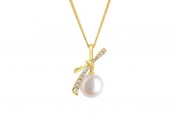 18ct Gold, Pearl & Diamond Necklace