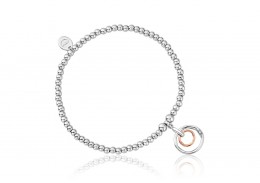 Clogau Gold Sterling Silver Ripples Double Hoop Affinity Bead Bracelet