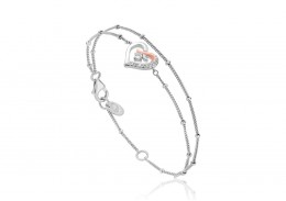Clogau Gold Sterling Silver Kiss Double Chain Bracelet