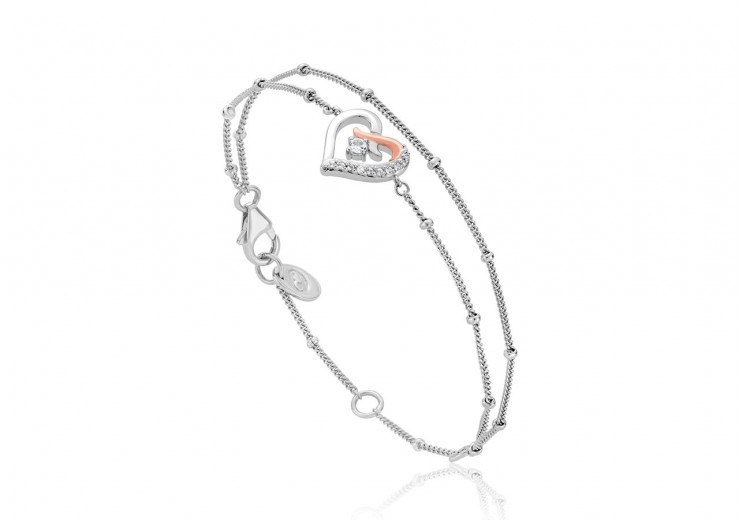 Clogau Gold Sterling Silver Kiss Double Chain Bracelet