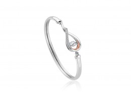 Clogau Gold Sterling Silver Eternity Dancing White Topaz Bangle