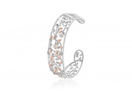 Clogau Gold Sterling Silver Lily of the Valley Pearl Bangle