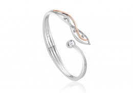 Clogau Gold Sterling Silver Swallow Falls White Topaz Bangle