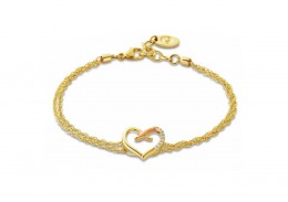 Clogau Kiss Gold and Diamond Heart Bracelet