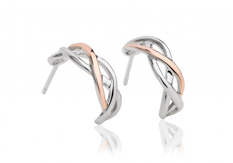 Clogau Gold Sterling Silver Eternal Love Weave Hoop Earrings