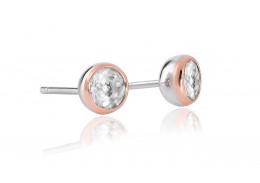 Clogau Gold Sterling Silver Celebration White Topaz Stud Earrings