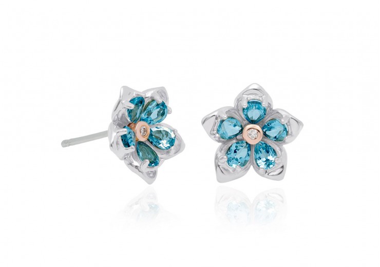 Clogau Gold Sterling Silver Forget Me Not Stud Earrings