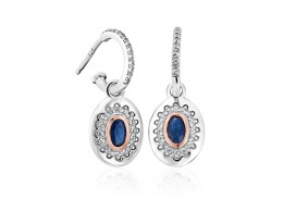 Clogau Gold Sterling Silver Princess Diana Sapphire Drop Earrings