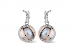 Clogau Gold Salacia Silver and Pearl Oyster Drop Earrings 