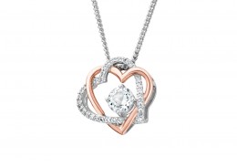 Clogau Gold Sterling Silver Always in my Heart White Topaz Pendant