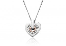 Clogau Gold Sterling Silver Sparkle Small Heart Pendant