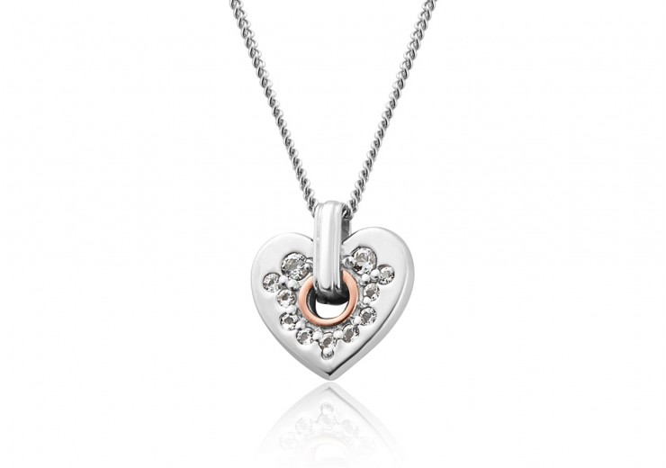 Clogau Gold Sterling Silver Sparkle Small Heart Pendant