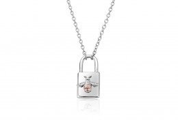 Clogau Gold Sterling Silver Honey Bee Padlock Necklace
