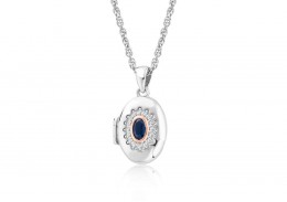 Clogau Gold Sterling Silver Princess Diana Sapphire Locket