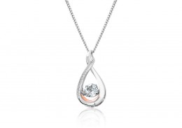 Clogau Gold Sterling Silver Eternity Dancing White Topaz Pendant