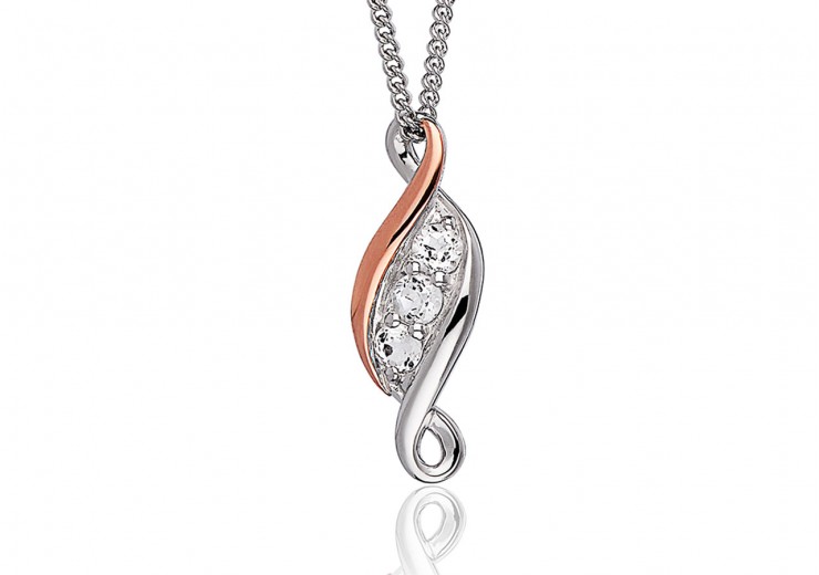 Clogau Gold Sterling Silver Past Present Future Pendant