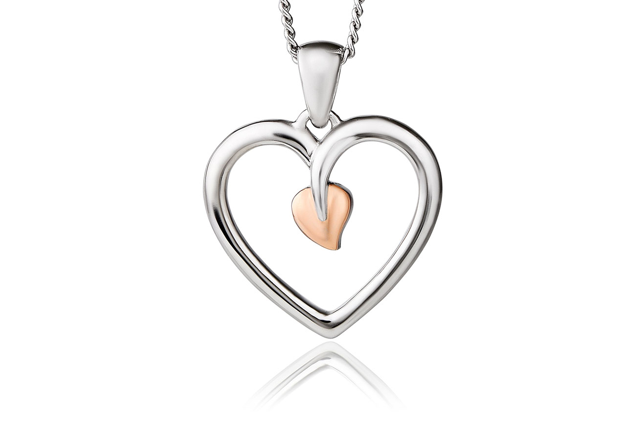 Cariad® Sparkle Silver Heart Pendant – Clogau