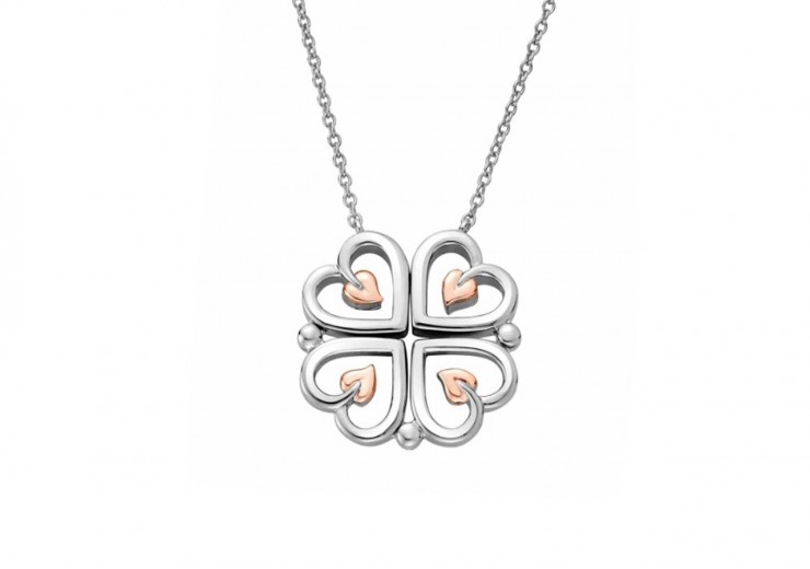 Clogau Gold Sterling Silver Tree of Life Heart Necklace