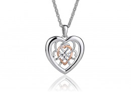 Clogau Gold Sterling Silver Welsh Royalty Heart Pendant