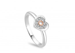Clogau Gold Sterling Silver Cariad Sparkle Ring