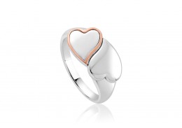 Clogau Gold Sterling Silver Cwtch Double Heart Ring